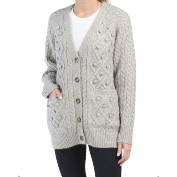 Cupcakes and Cashmere Long Bobble Cable Cardigan XS NWT - Picture 1 of 6